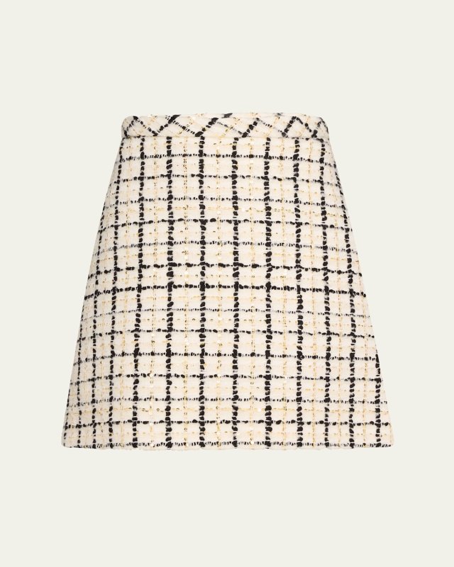 Check Tweed Mini Skirt